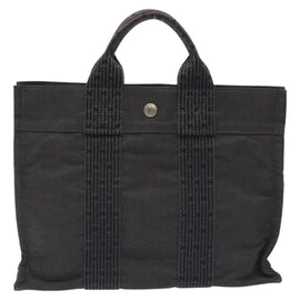 HERMES Her Line PM Backpack Canvas Gray Silver Auth 129003 - 0