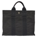 HERMES Her Line PM Backpack Canvas Gray Silver Auth 129003-2