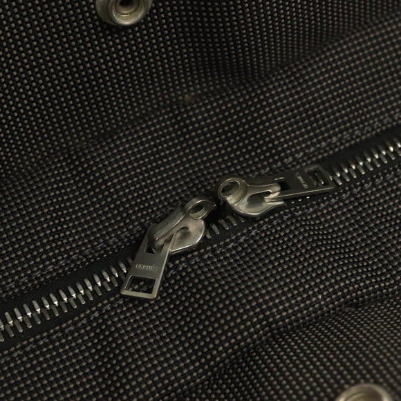 HERMES Her Line MM Hand Bag Canvas Gray Auth 129004