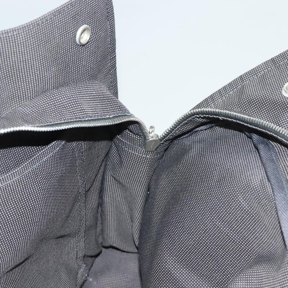 HERMES Her Line MM Hand Bag Canvas Gray Auth 129004