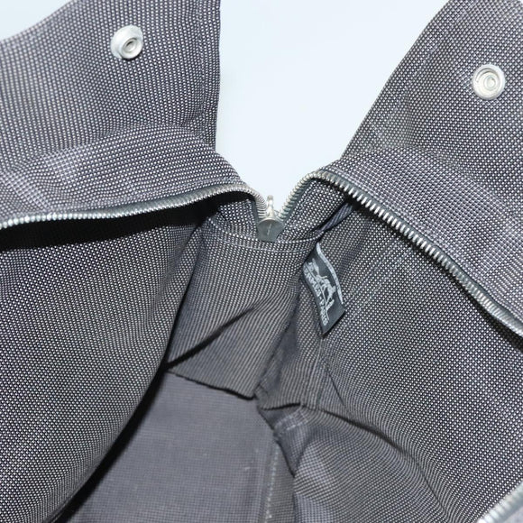 HERMES Her Line MM Hand Bag Canvas Gray Auth 129004