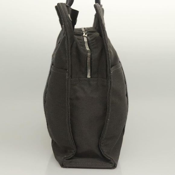 HERMES Her Line MM Hand Bag Canvas Gray Auth 129004