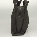 HERMES Her Line MM Hand Bag Canvas Gray Auth 129004-4