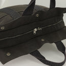 HERMES Her Line MM Hand Bag Canvas Gray Auth 129004-6