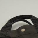 HERMES Her Line MM Hand Bag Canvas Gray Auth 129004-8
