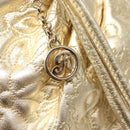 BALLY Shoulder Bag Leather Champagne Gold Auth 129006-17