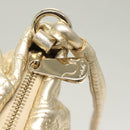 BALLY Shoulder Bag Leather Champagne Gold Auth 129006-10