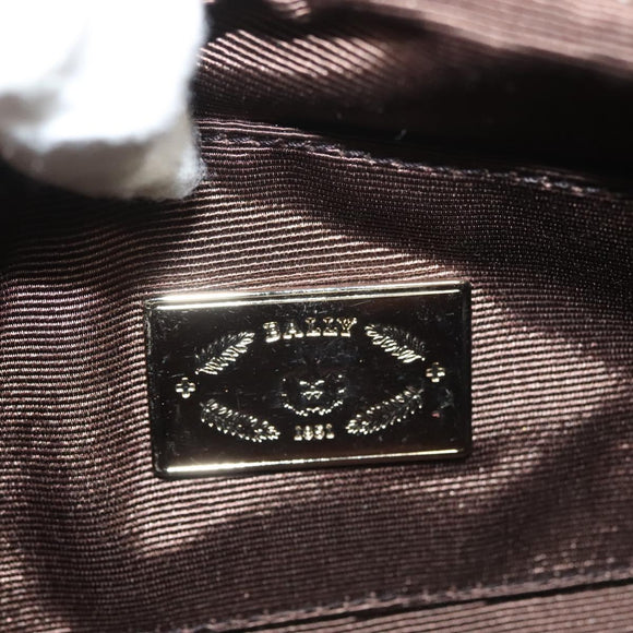 BALLY Shoulder Bag Leather Champagne Gold Auth 129006