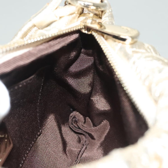 BALLY Shoulder Bag Leather Champagne Gold Auth 129006