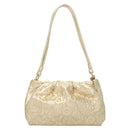 BALLY Shoulder Bag Leather Champagne Gold Auth 129006-13