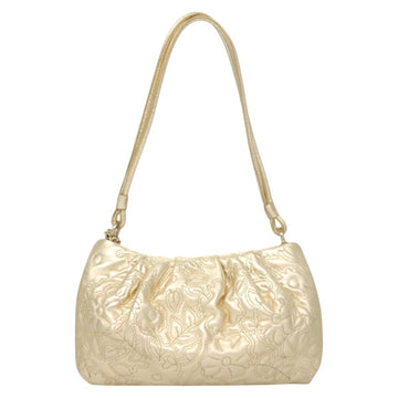 BALLY Shoulder Bag Leather Champagne Gold Auth 129006 - 0