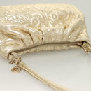 BALLY Shoulder Bag Leather Champagne Gold Auth 129006-6