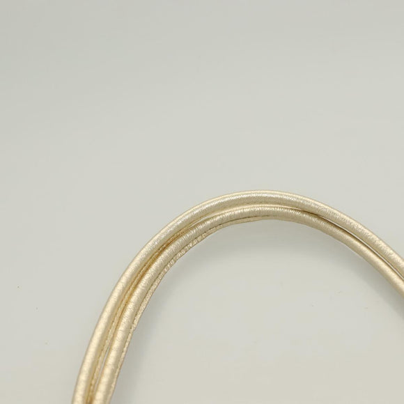 BALLY Shoulder Bag Leather Champagne Gold Auth 129006