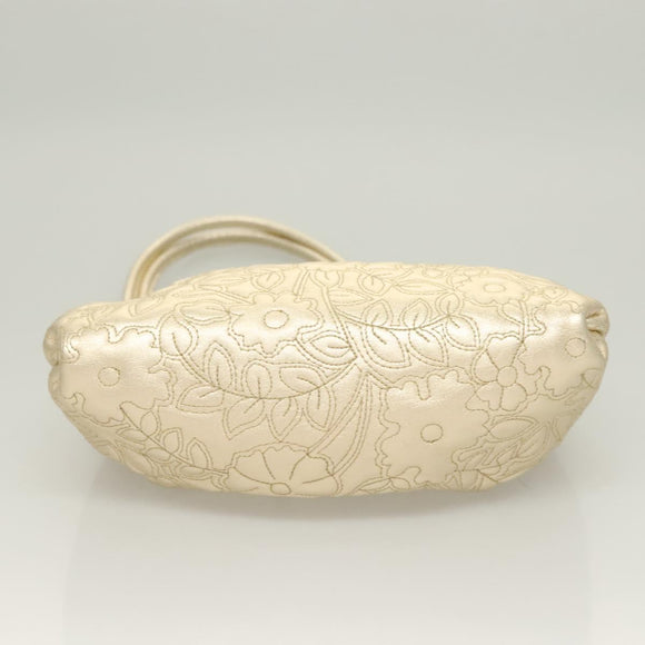 BALLY Shoulder Bag Leather Champagne Gold Auth 129006