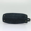 BALLY Hand Bag Suede Leather 2way Blue Gold Auth 129007-5