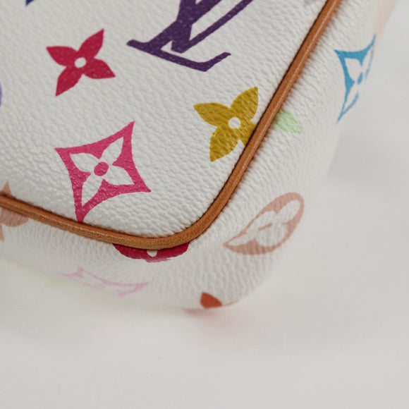 LOUIS VUITTON Multicolor Pochette Accessoires Pouch White M92649 LV Auth 129011V
