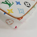 LOUIS VUITTON Multicolor Pochette Accessoires Pouch White M92649 LV Auth 129011V-16