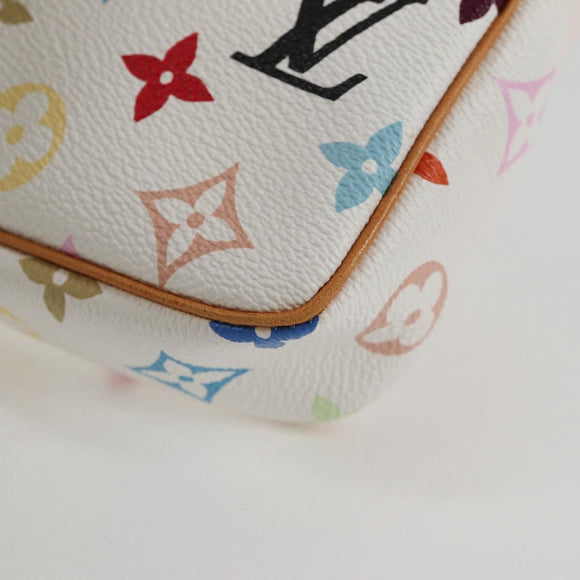 LOUIS VUITTON Multicolor Pochette Accessoires Pouch White M92649 LV Auth 129011V