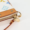 LOUIS VUITTON Multicolor Pochette Accessoires Pouch White M92649 LV Auth 129011V-18