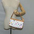LOUIS VUITTON Multicolor Pochette Accessoires Pouch White M92649 LV Auth 129011V-22