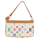 LOUIS VUITTON Multicolor Pochette Accessoires Pouch White M92649 LV Auth 129011V-2