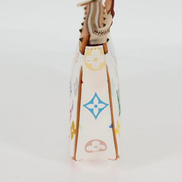 LOUIS VUITTON Multicolor Pochette Accessoires Pouch White M92649 LV Auth 129011V