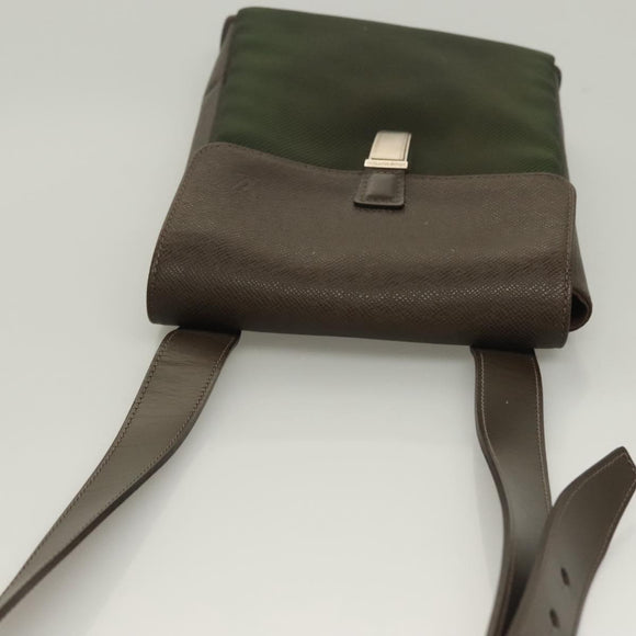 LOUIS VUITTON Taiga Saratov PM Shoulder Bag Grizzly M30898 LV Auth 129021