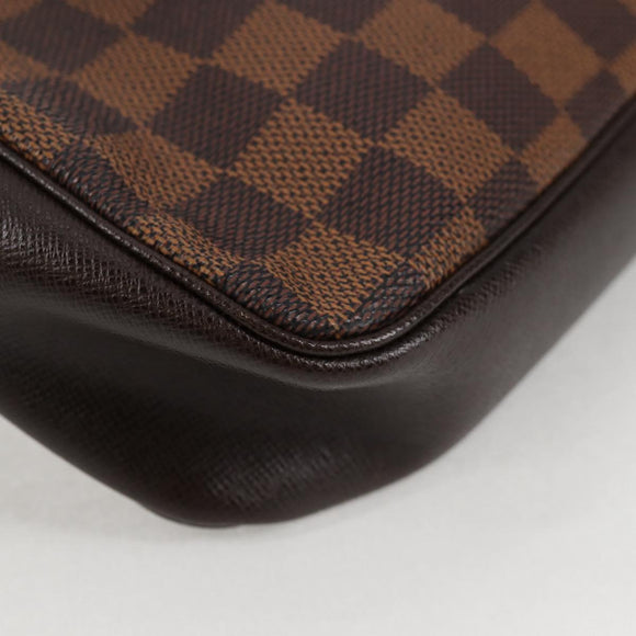 LOUIS VUITTON Damier Ebene Trousse Makeup Pouch N51982 LV Auth 129046V