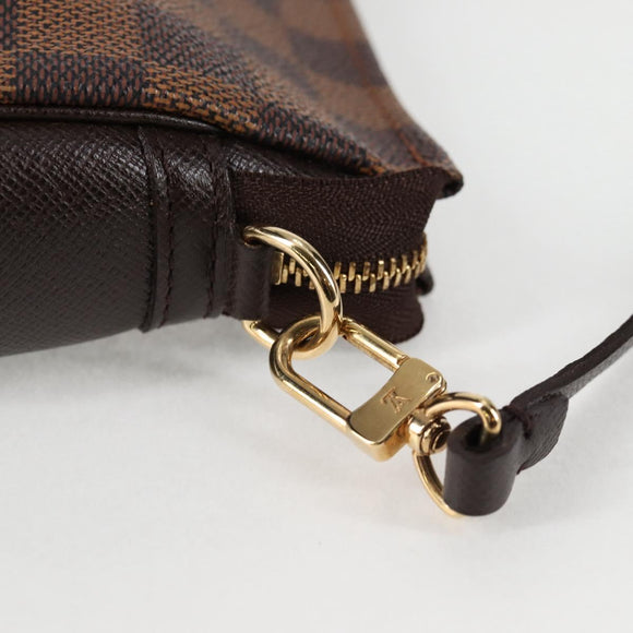 LOUIS VUITTON Damier Ebene Trousse Makeup Pouch N51982 LV Auth 129046V