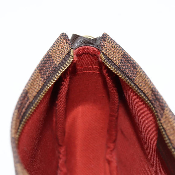 LOUIS VUITTON Damier Ebene Trousse Makeup Pouch N51982 LV Auth 129046V