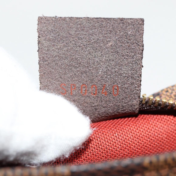 LOUIS VUITTON Damier Ebene Trousse Makeup Pouch N51982 LV Auth 129046V