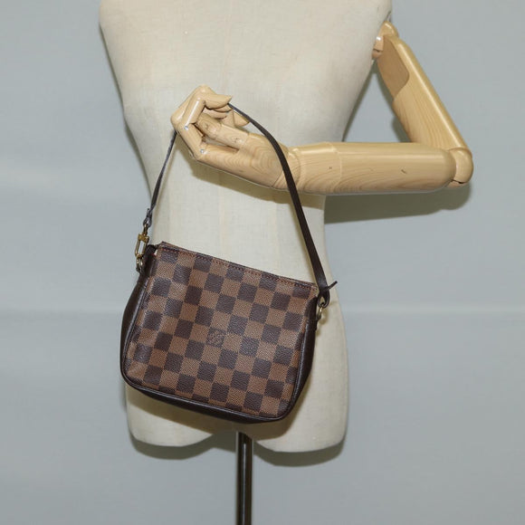 LOUIS VUITTON Damier Ebene Trousse Makeup Pouch N51982 LV Auth 129046V