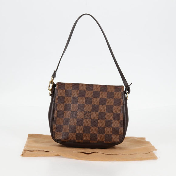 LOUIS VUITTON Damier Ebene Trousse Makeup Pouch N51982 LV Auth 129046V