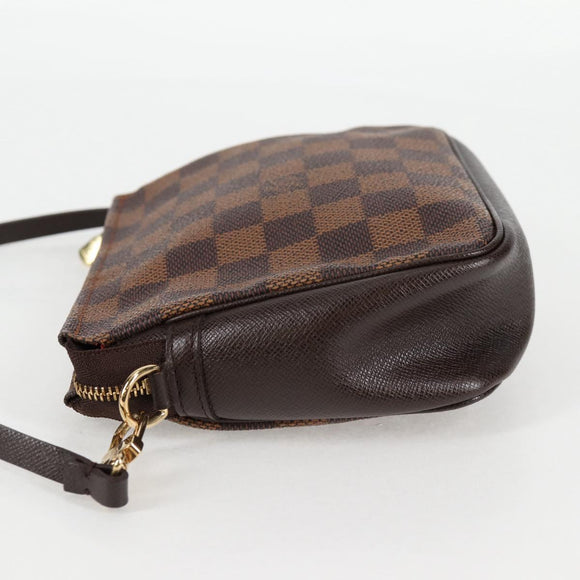LOUIS VUITTON Damier Ebene Trousse Makeup Pouch N51982 LV Auth 129046V