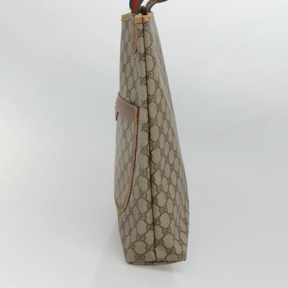 GUCCI GG Supreme Web Sherry Line Tote Bag PVC Beige Red 40 02 003 Auth 129047