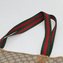 GUCCI GG Supreme Web Sherry Line Tote Bag PVC Beige Red 40 02 003 Auth 129047-8