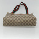 GUCCI GG Supreme Web Sherry Line Tote Bag PVC Beige Red 40 02 003 Auth 129047-5