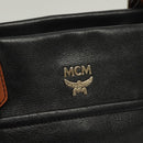 MCM Vicetos Logogram Hand Bag Leather 2way Black Auth 129065-17