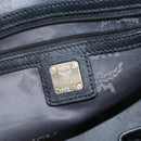 MCM Vicetos Logogram Hand Bag Leather 2way Black Auth 129065-12