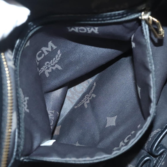 MCM Vicetos Logogram Hand Bag Leather 2way Black Auth 129065