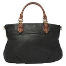 MCM Vicetos Logogram Hand Bag Leather 2way Black Auth 129065-2