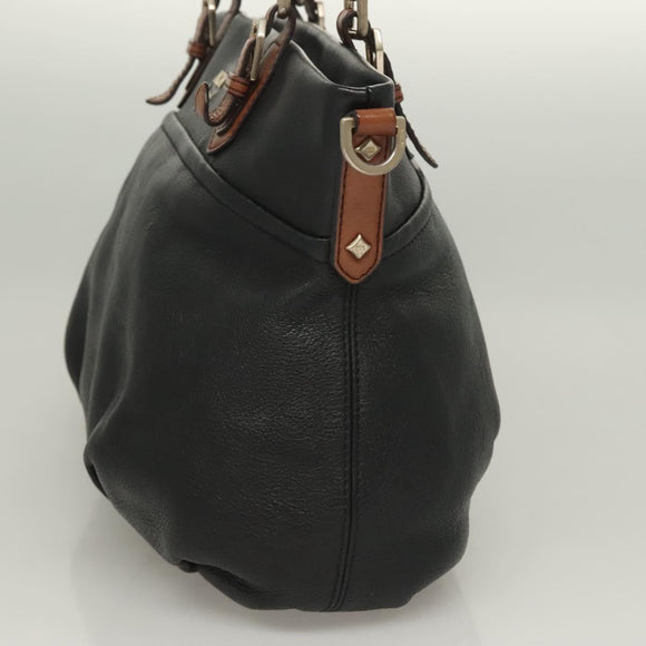 MCM Vicetos Logogram Hand Bag Leather 2way Black Auth 129065