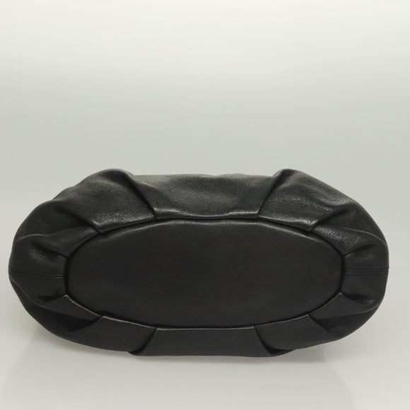 MCM Vicetos Logogram Hand Bag Leather 2way Black Auth 129065