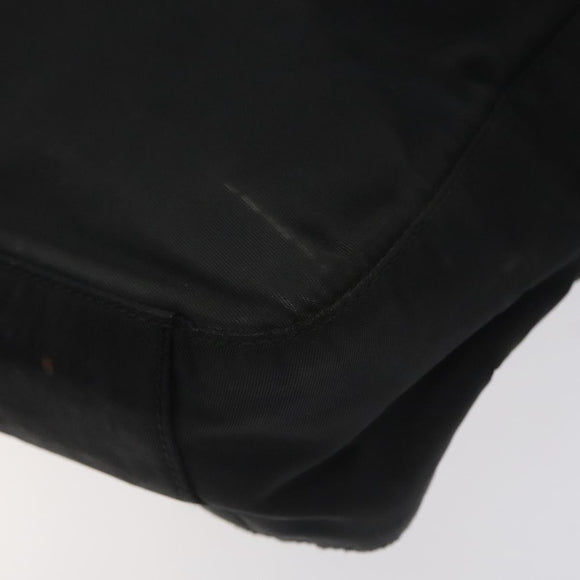 PRADA Shoulder Bag Nylon Black Silver Auth 129067