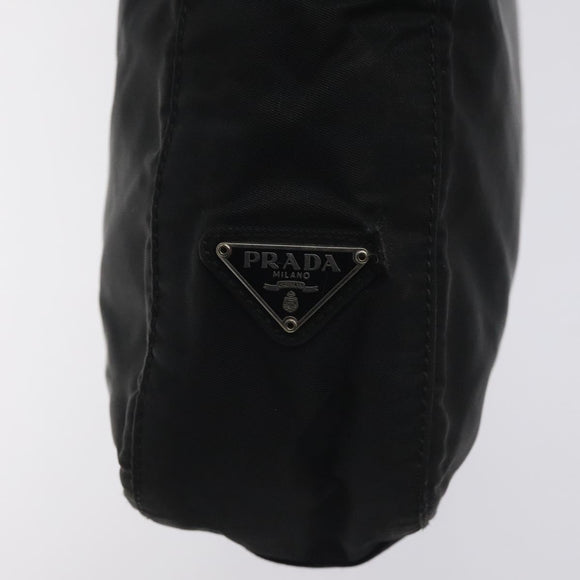 PRADA Shoulder Bag Nylon Black Silver Auth 129067