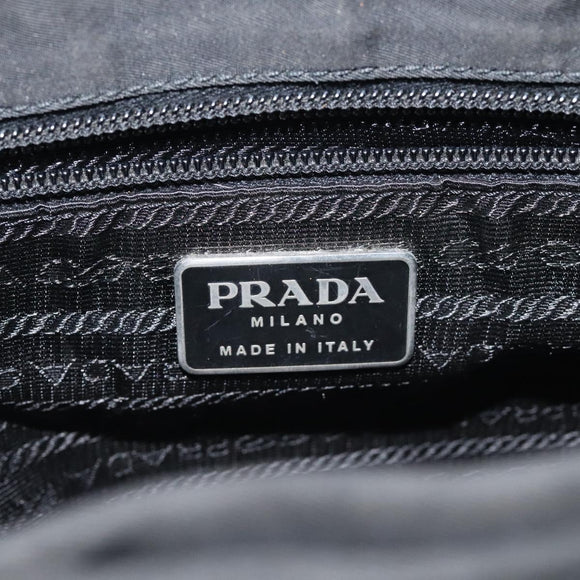 PRADA Shoulder Bag Nylon Black Silver Auth 129067
