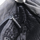 PRADA Shoulder Bag Nylon Black Silver Auth 129067-18