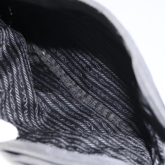 PRADA Shoulder Bag Nylon Black Silver Auth 129067