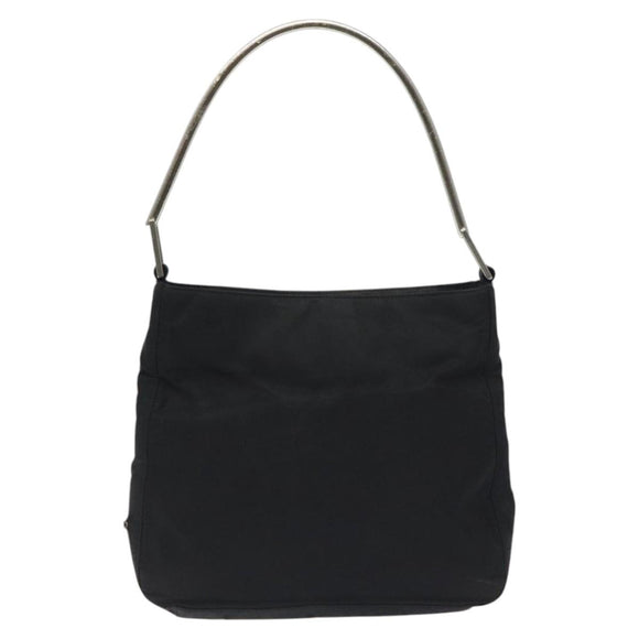 PRADA Shoulder Bag Nylon Black Silver Auth 129067