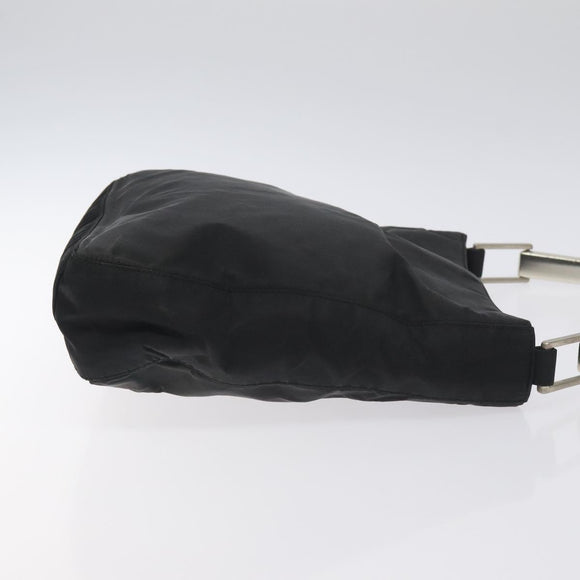 PRADA Shoulder Bag Nylon Black Silver Auth 129067
